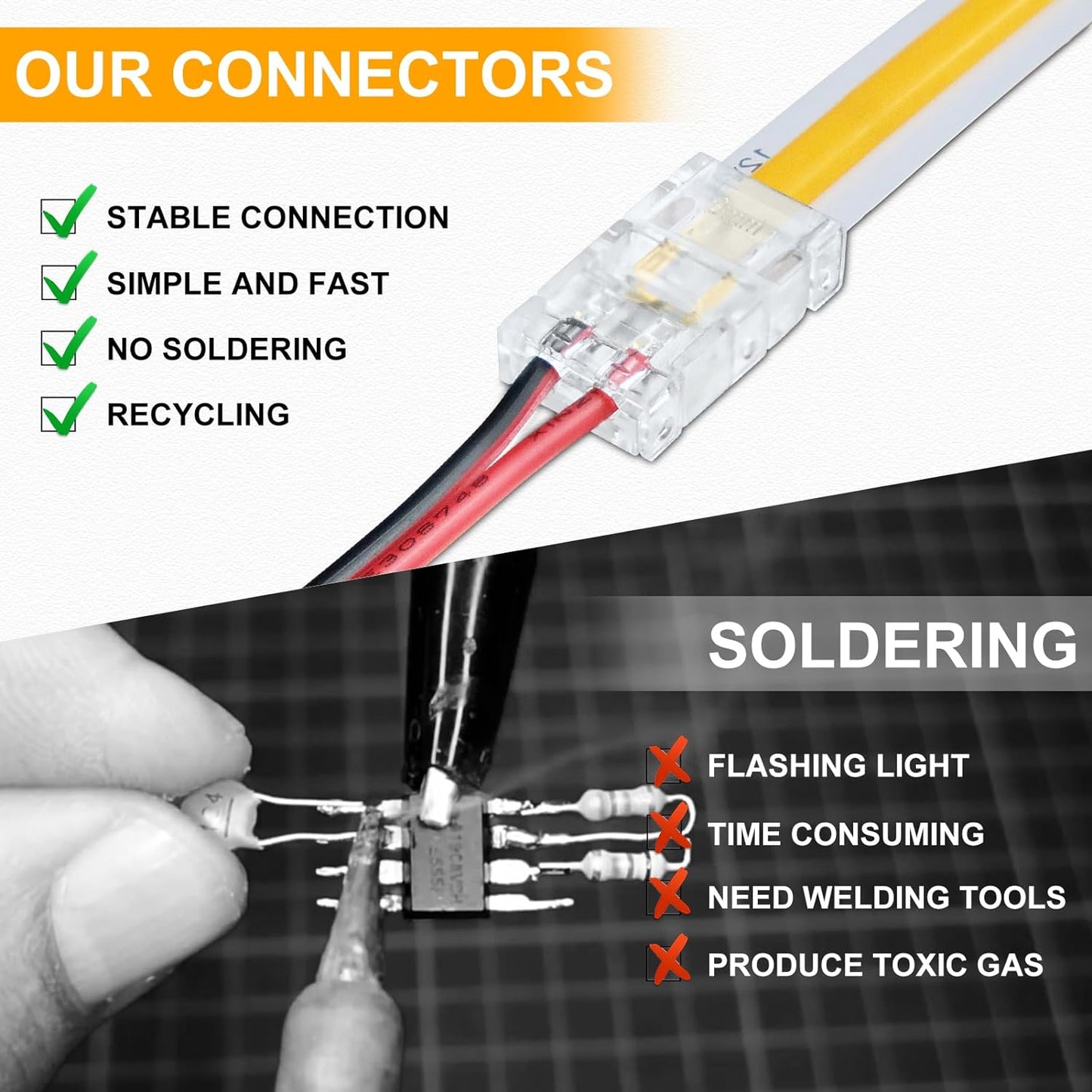 8mm Single-Color Connectors for COB and SMD