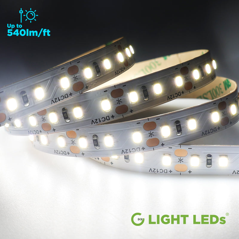 12V G Super Bright SMD 2835 LED Strip - Single Color 10ft IP30 UL-Listed