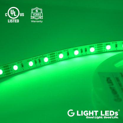 12V RGB LED Strip Light Color Green UL Listed