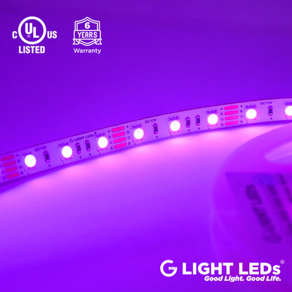 12V RGB LED Strip Light Color Violet Purple UL Listed