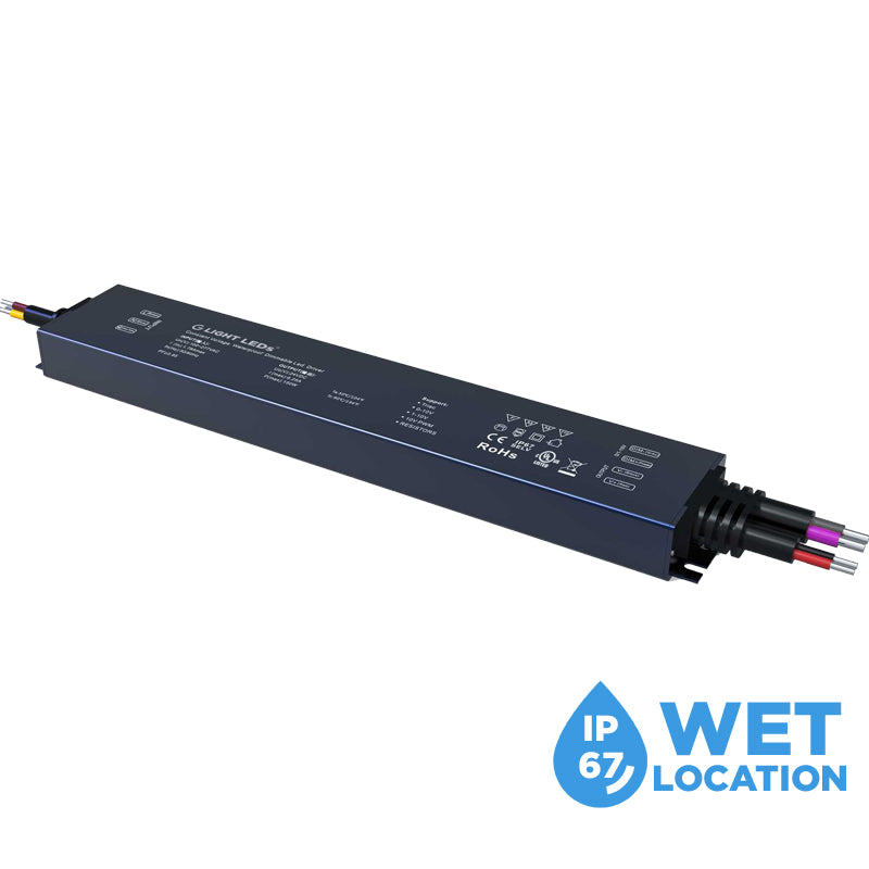 12V and 24V G-Pro 5-in-1 Universal LED Electronic Dimmable Driver Outdoor Rated IP67 Waterproof UL-Listed