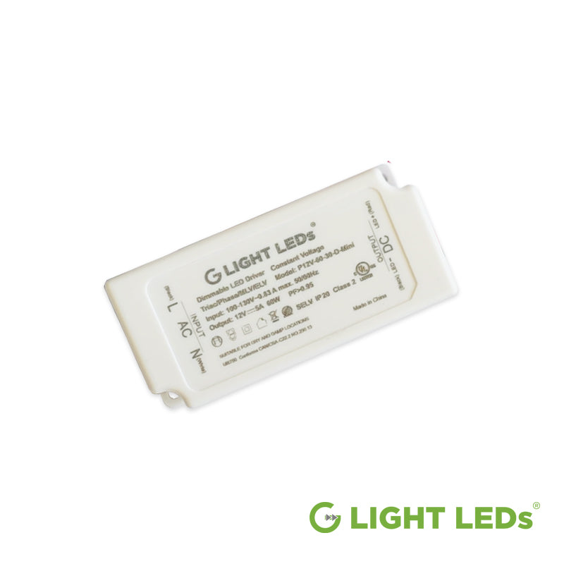 Mini LED Dimmable Driver, UL Listed, 12V DC 60W, Compact Size