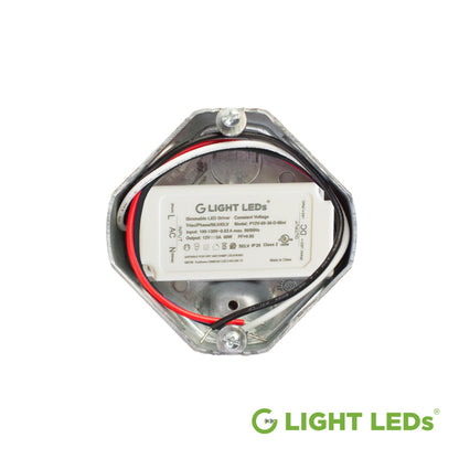 Standard 4" electrical box with G Light Mini Driver