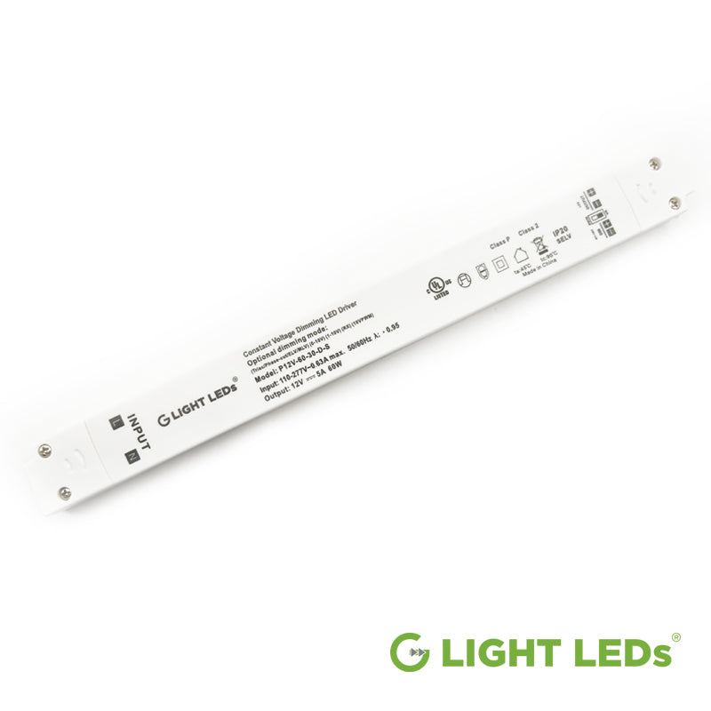 12V and 24V G - Slim Universal 5-in-1 LED Electronic Dimmable Driver Indoor Rated UL-Listed